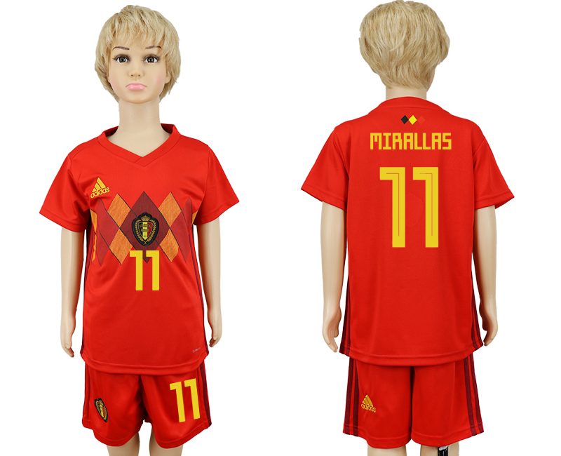 2018 maillot pour enfants BELGIUM CHIRLDREN #11 MIRALLAS